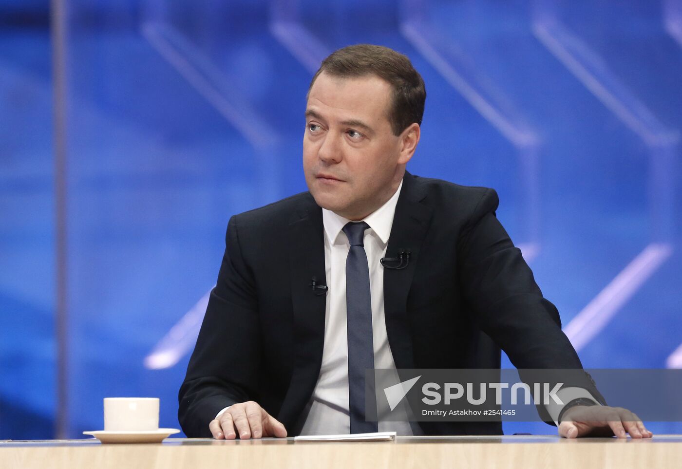Dmitry Medvedev interviewed by Russian TV channels