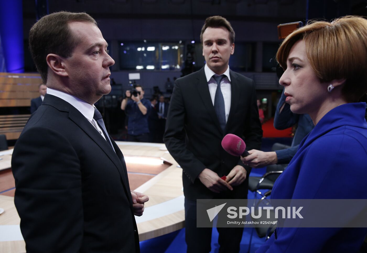 Dmitry Medvedev interviewed by Russian TV channels