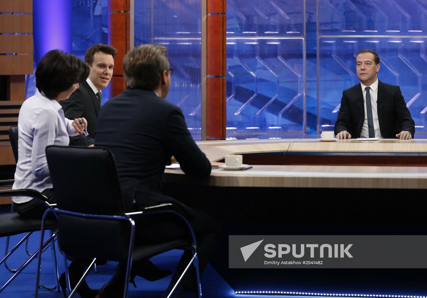 Dmitry Medvedev interviewed by Russian TV channels