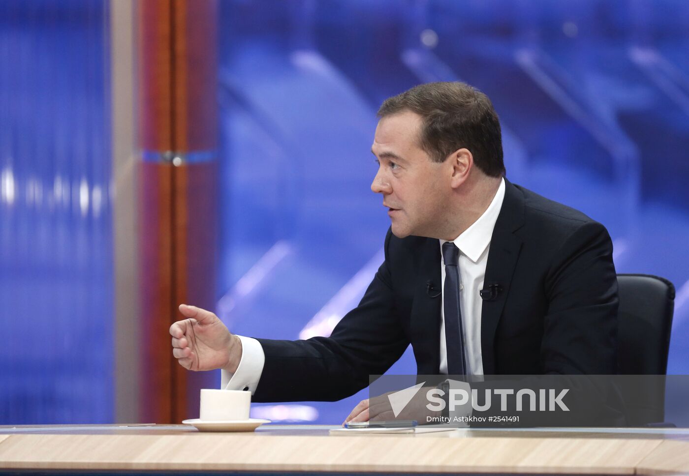 Dmitry Medvedev interviewed by Russian TV channels