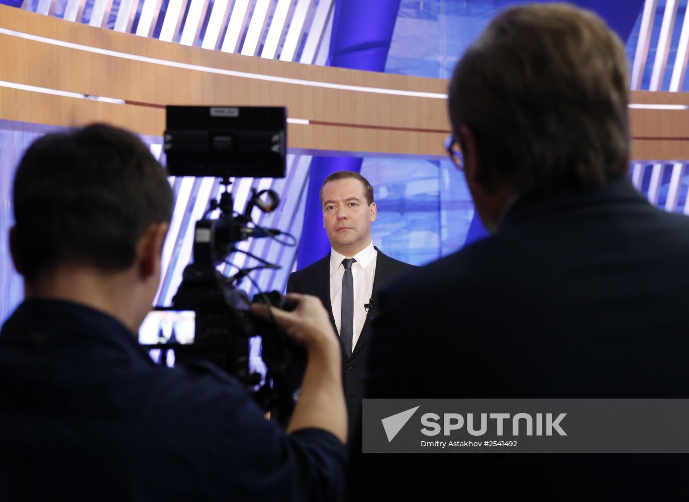 Dmitry Medvedev interviewed by Russian TV channels