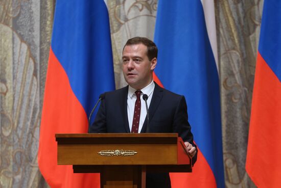 Dmitry Medvedevspeaking at ceremony of giving government prizes in science and technology