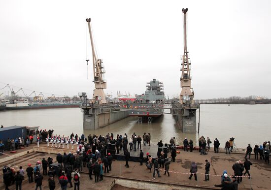 The Admiral Kasatonov frigate floated out in St. Petersburg