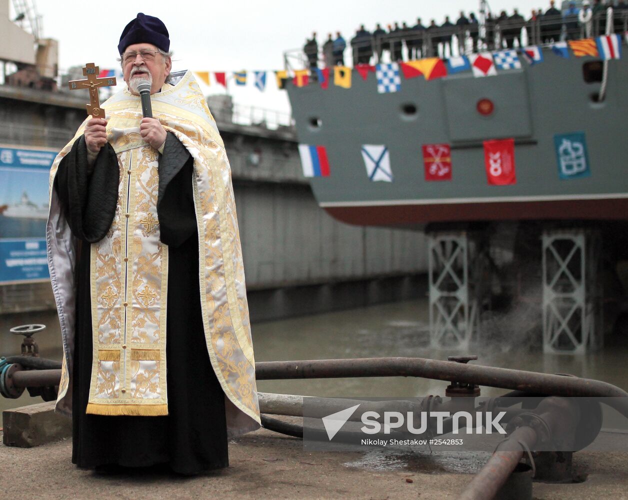 The Admiral Kasatonov frigate floated out in St. Petersburg