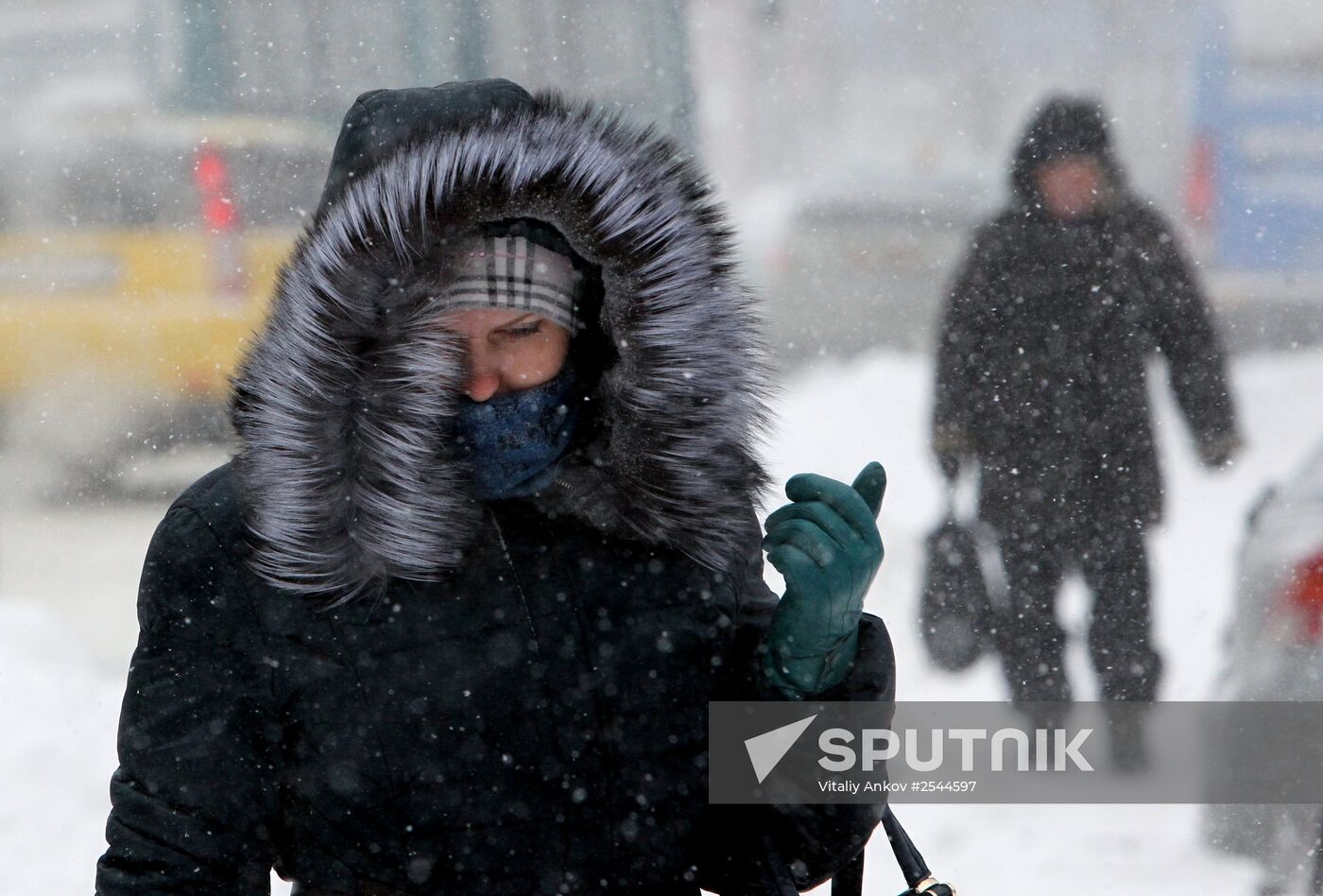 Snowfall in Vladivostok