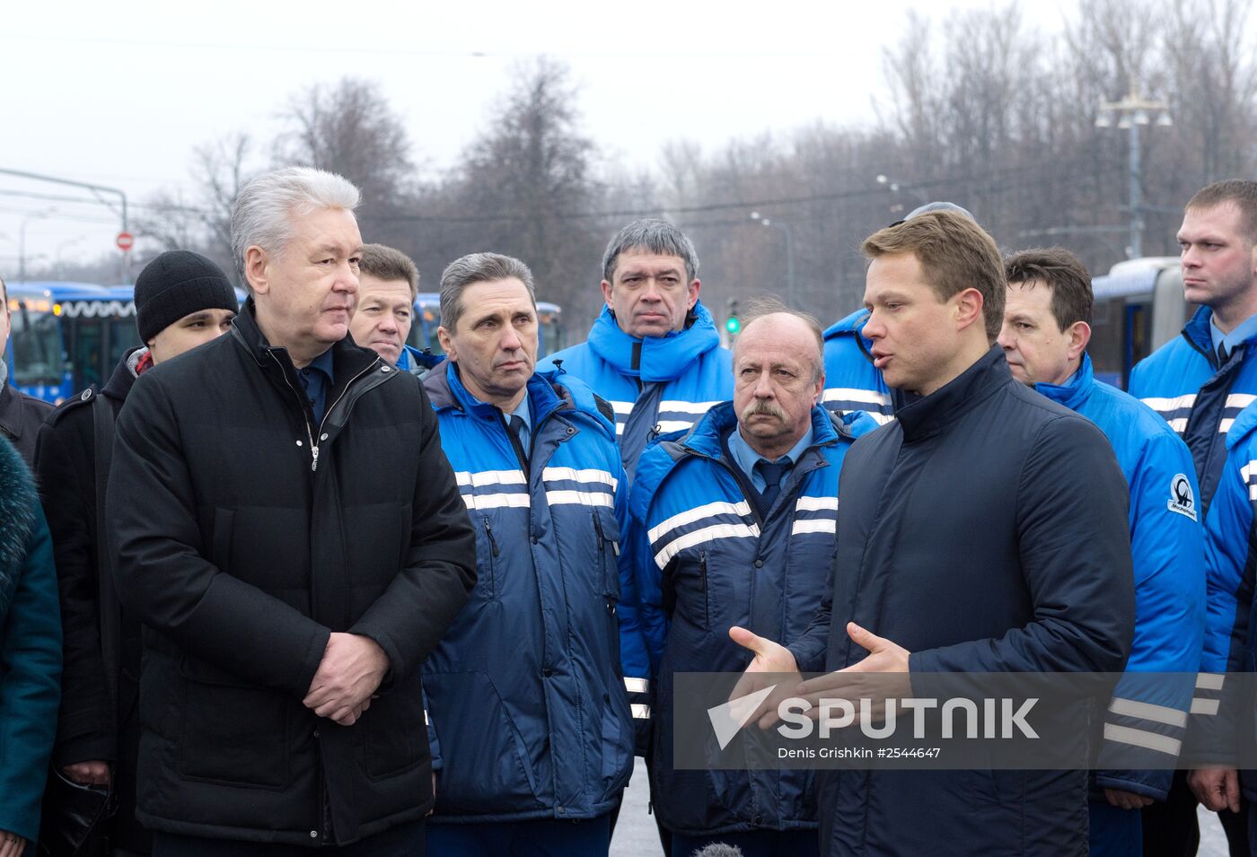 Sergei Sobyanin inspects new low-floor buses