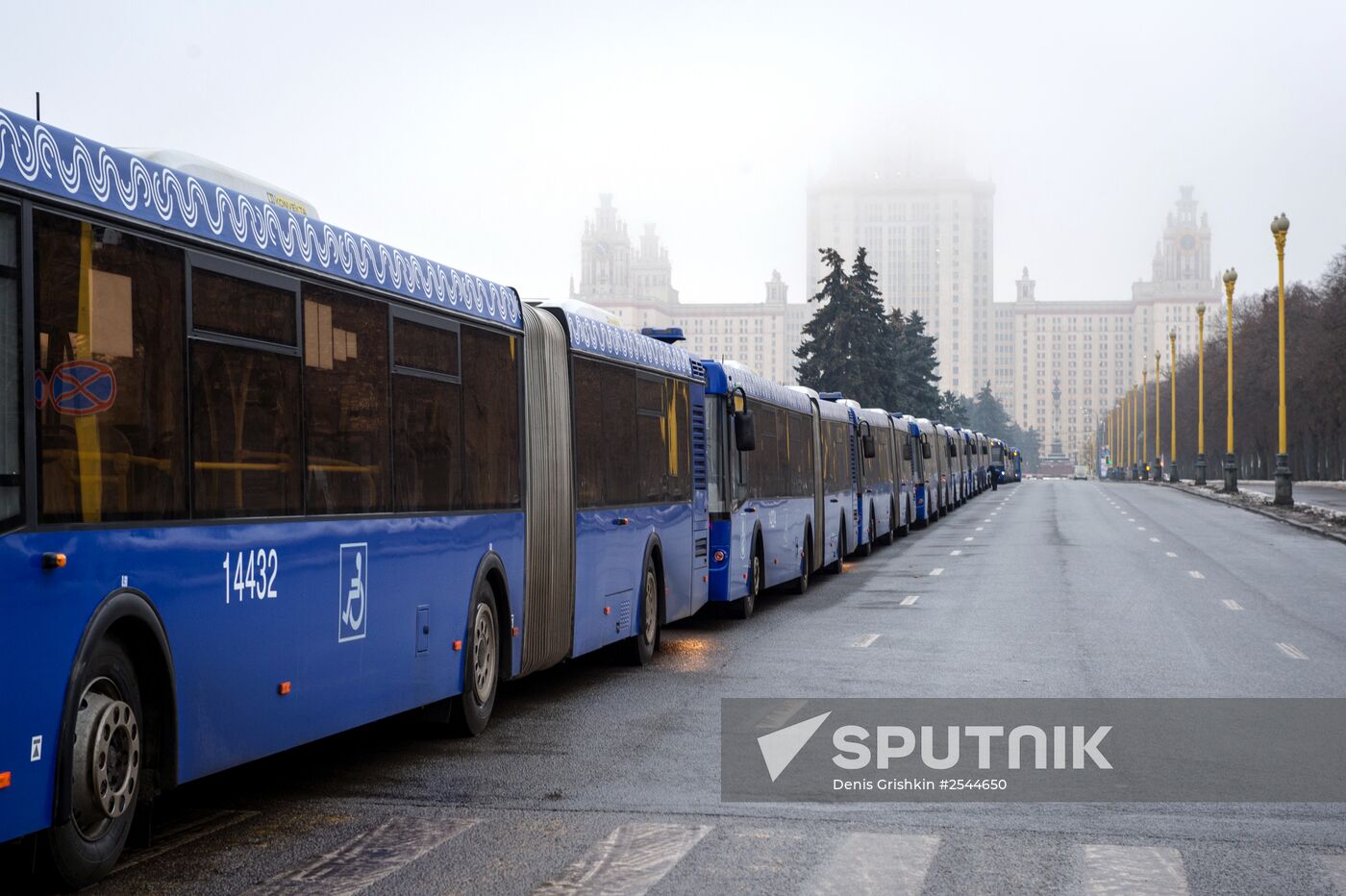 Sergei Sobyanin inspects new low-floor buses