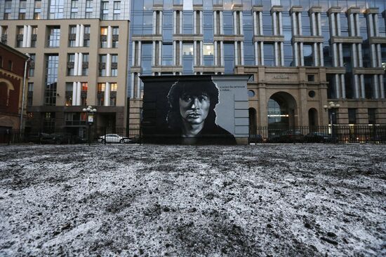 Paintings on walls of buildings in St. Petersburg