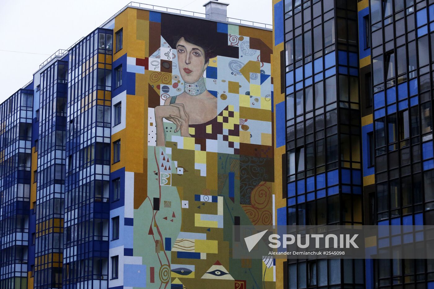 Paintings on walls of buildings in St. Petersburg