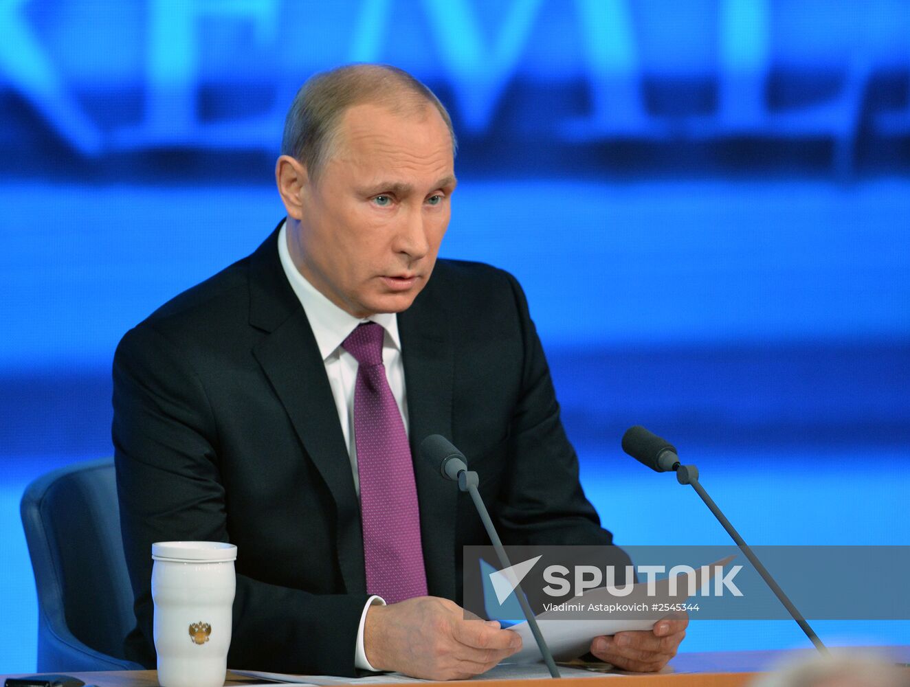 Tenth annual major news conference of Russian President Vladimir Putin