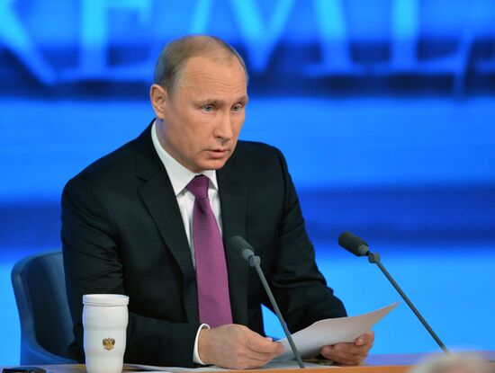 Tenth annual major news conference of Russian President Vladimir Putin