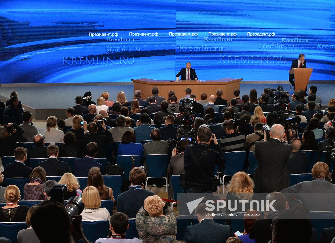 Tenth annual major news conference of Russian President Vladimir Putin