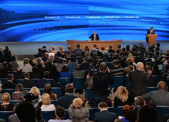 Tenth annual major news conference of Russian President Vladimir Putin