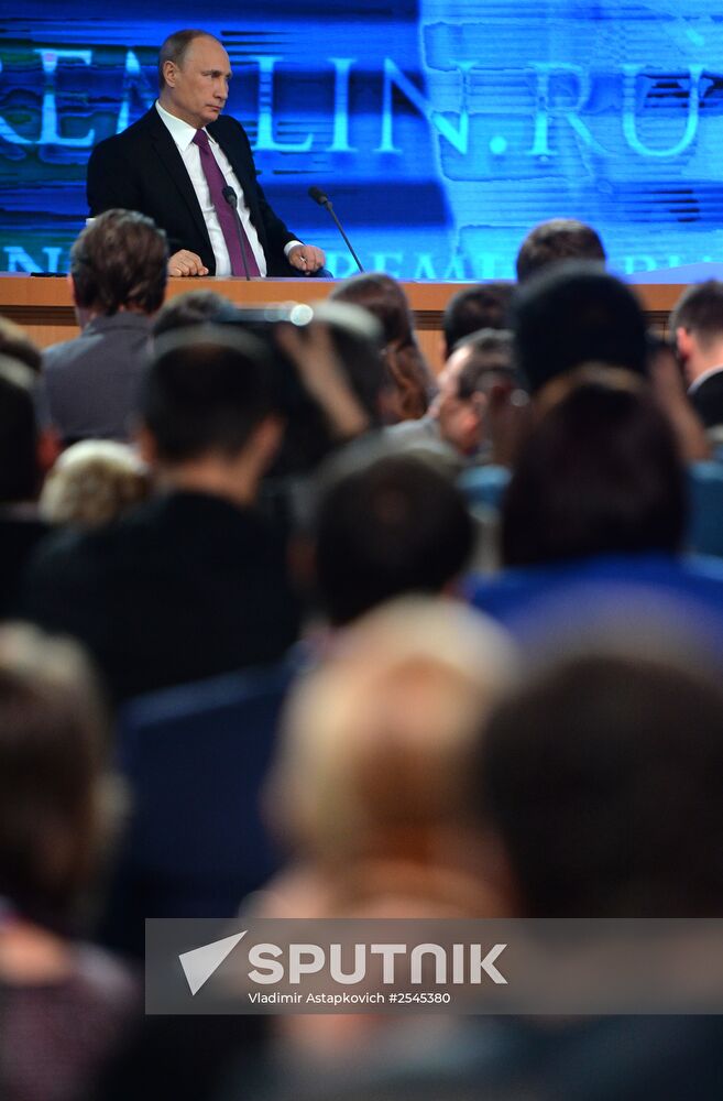 Tenth annual major news conference of Russian President Vladimir Putin