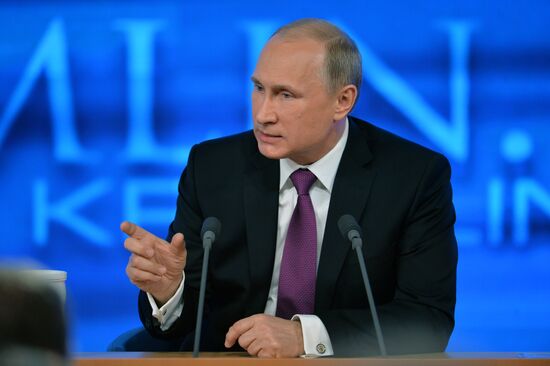 Tenth annual major news conference of Russian President Vladimir Putin