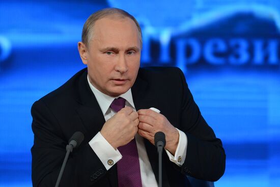 Tenth annual major news conference of Russian President Vladimir Putin