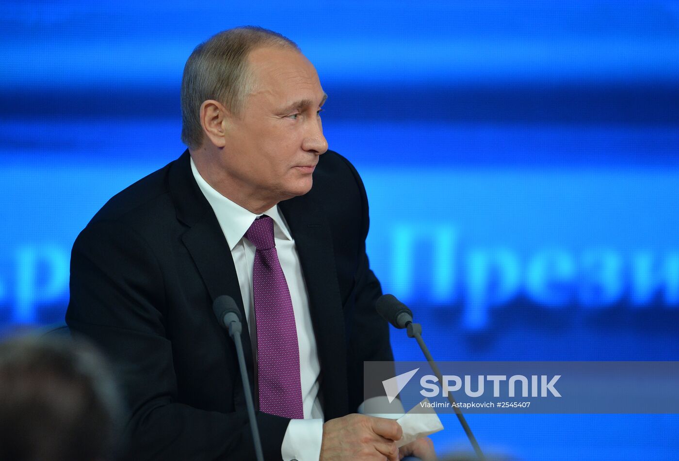 Tenth annual major news conference of Russian President Vladimir Putin