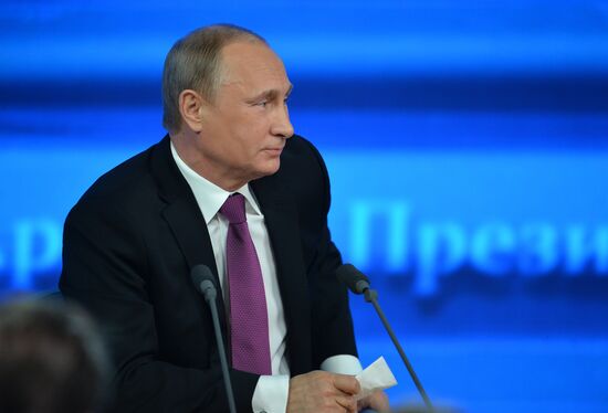 Tenth annual major news conference of Russian President Vladimir Putin