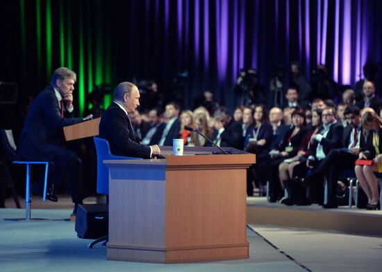 Tenth annual major news conference of Russian President Vladimir Putin