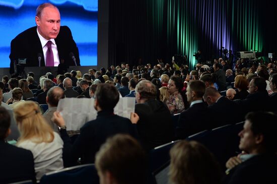 Tenth annual major news conference of Russian President Vladimir Putin