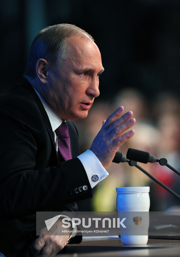 Tenth annual major news conference of Russian President Vladimir Putin