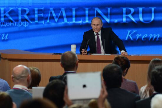 Tenth annual major news conference of Russian President Vladimir Putin