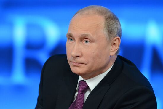 Tenth annual major news conference of Russian President Vladimir Putin