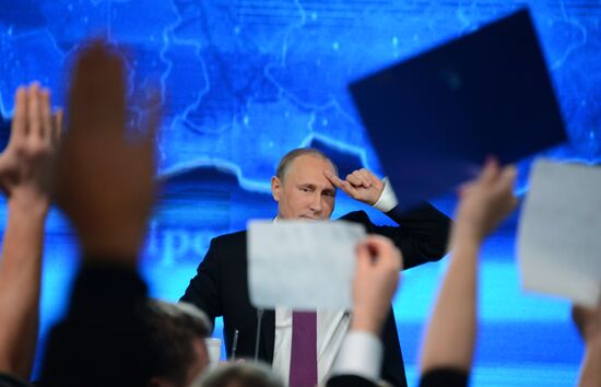 Tenth annual major news conference of Russian President Vladimir Putin