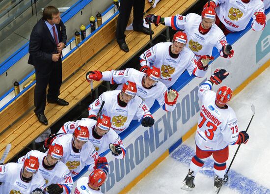 Ice hockey. Channel One Cup. Russia vs. Finland