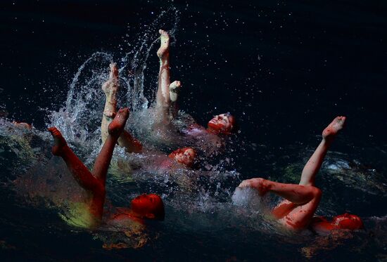Show by Olympic medalists in synchronized swimming