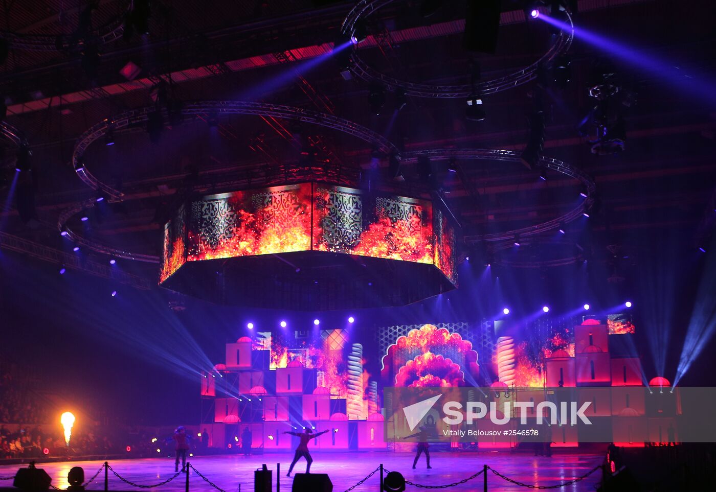 Premiere of Aladdin and Master of Fire ice show