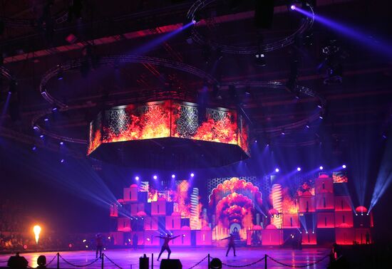 Premiere of Aladdin and Master of Fire ice show