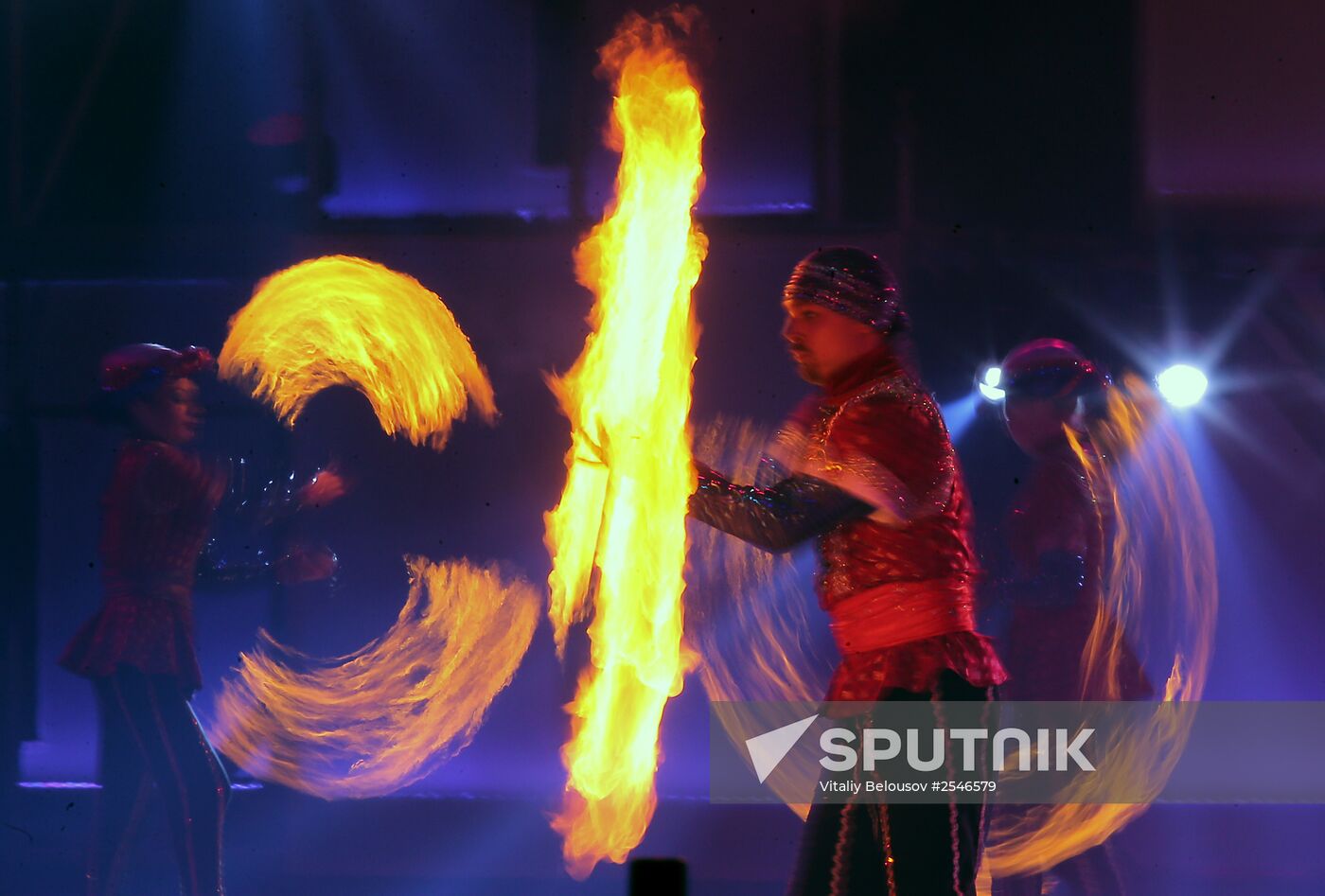 Premiere of Aladdin and Master of Fire ice show