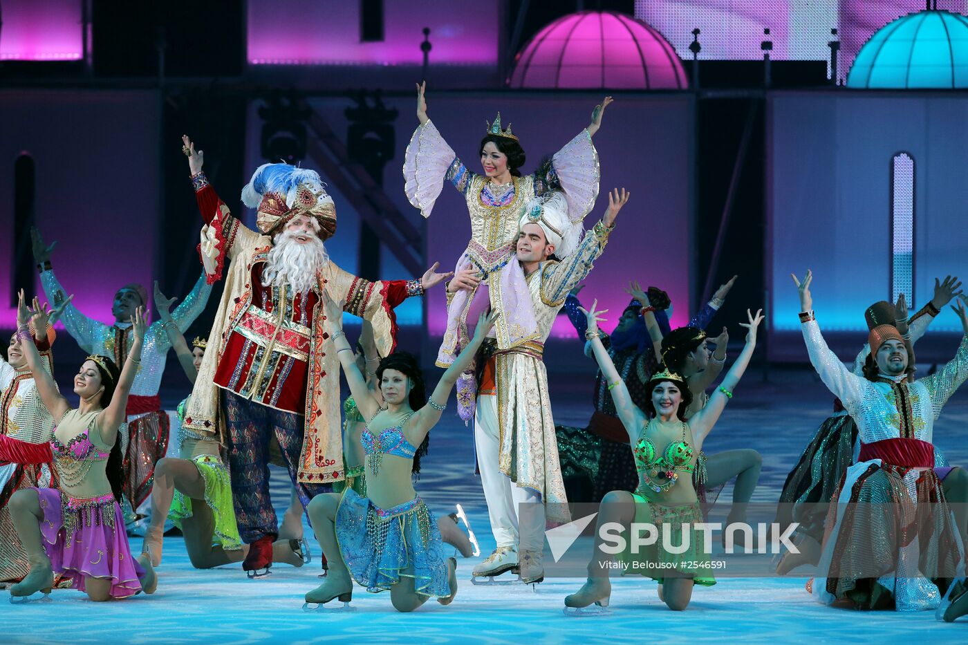 Premiere of Aladdin and Master of Fire ice show