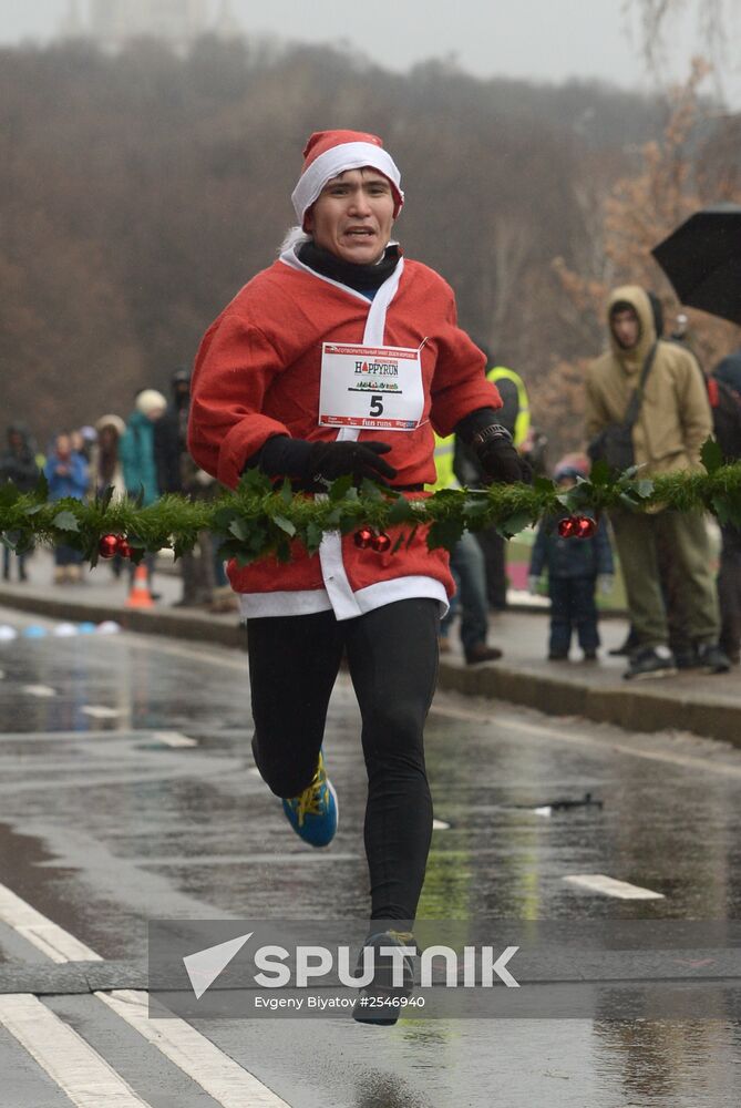 Santa Claus Happy Run in Moscow