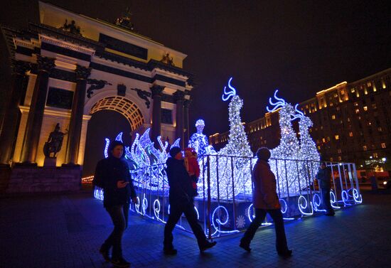 New Year's installations in Moscow