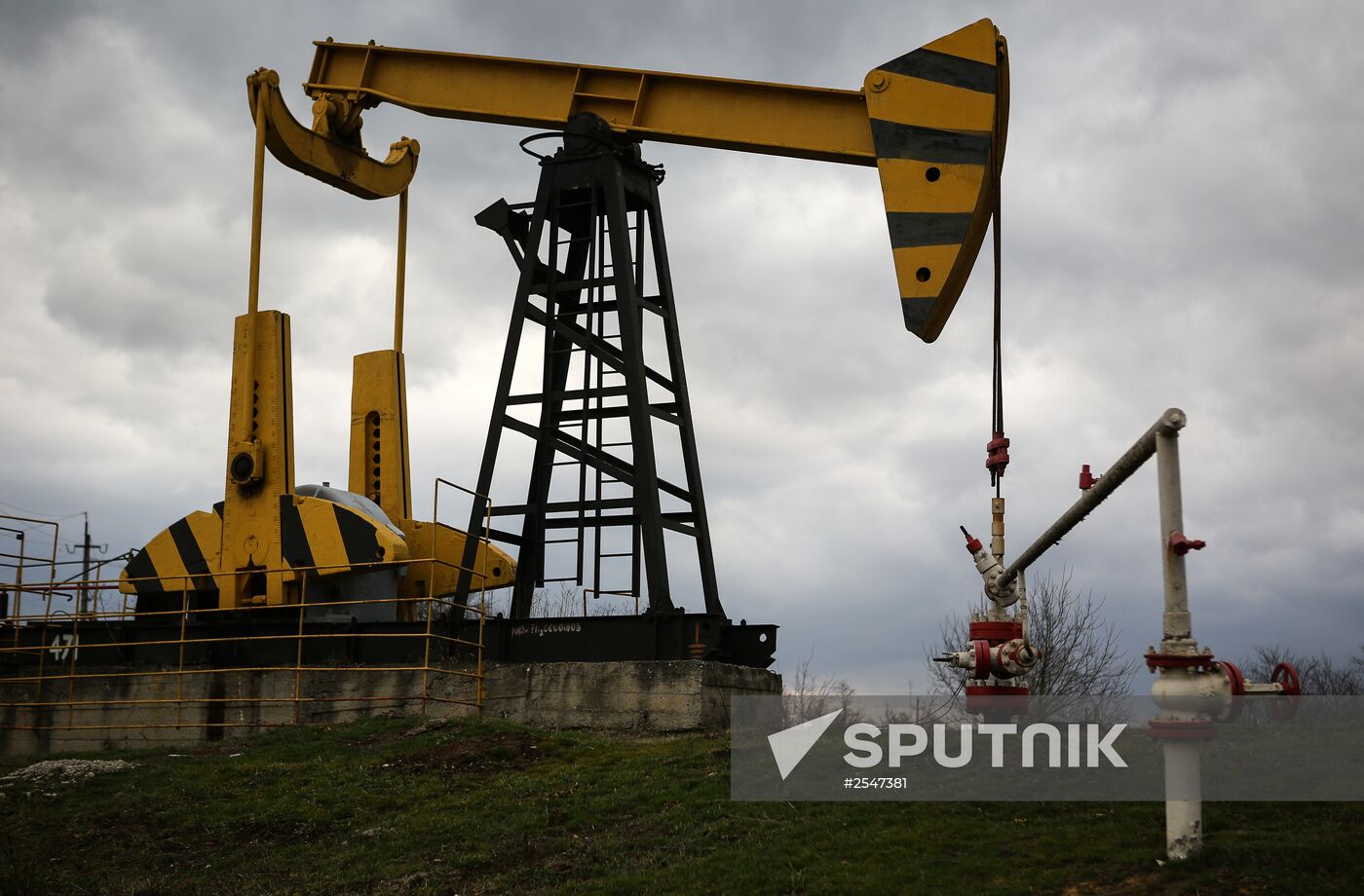 Oil pumps in Akhtyrsky settlement, Krasnodar Territory