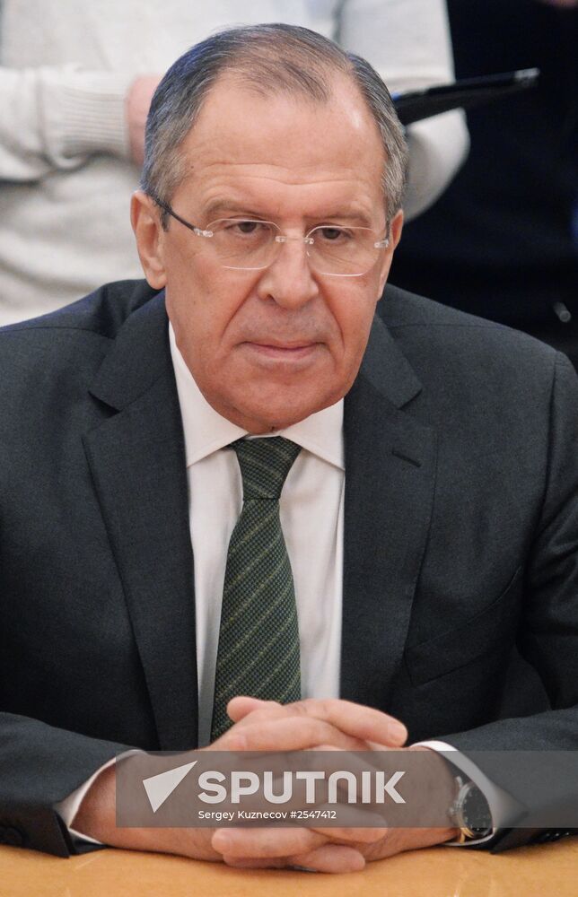 Russian Foreign Minister Sergei Lavrov meets with Palestinian National Administration’s Negotiator Sahib Oreikat
