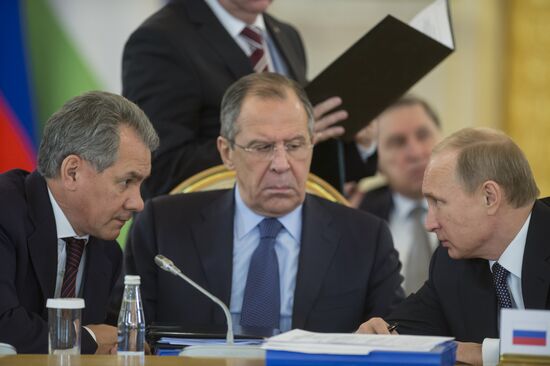 Vladimir Putin attends meetings of CSTO Collective Security Council and Supreme Eurasian Economic Council