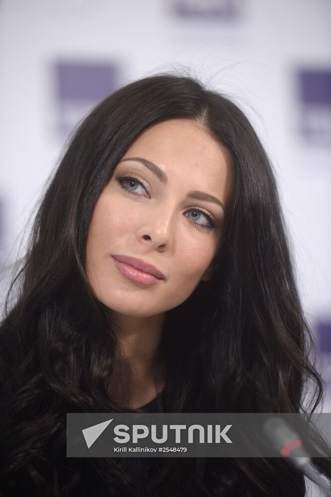 Miss Russia 2014 Yulia Alipova gives news conference in Moscow