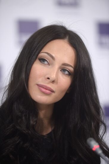 Miss Russia 2014 Yulia Alipova gives news conference in Moscow