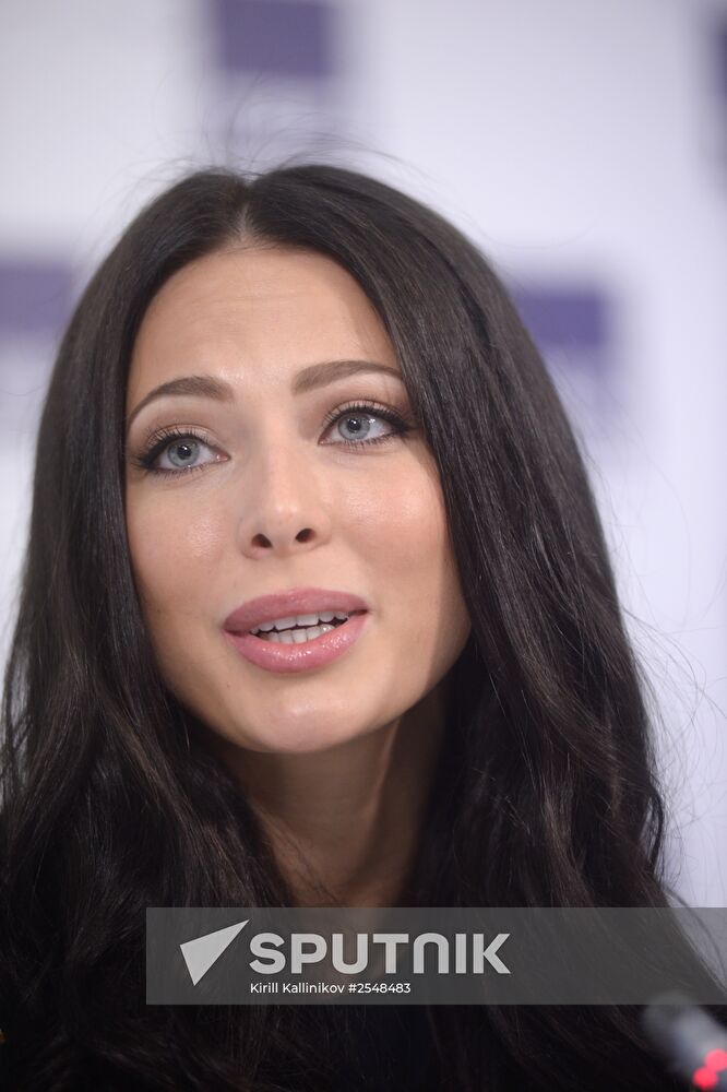 Miss Russia 2014 Yulia Alipova gives news conference in Moscow