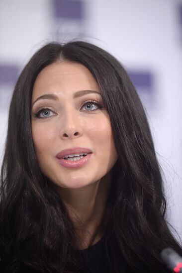 Miss Russia 2014 Yulia Alipova gives news conference in Moscow