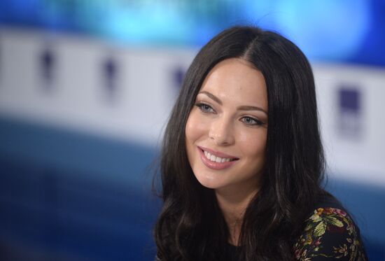 Miss Russia 2014 Yulia Alipova gives news conference in Moscow