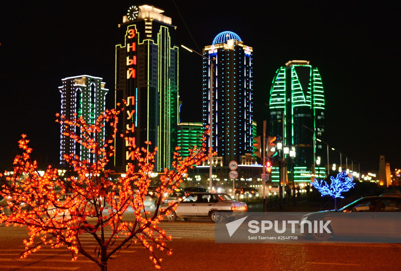 Pre-New Year illumination in Grozny