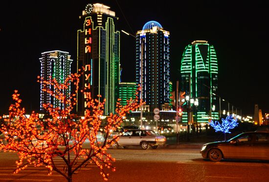Pre-New Year illumination in Grozny