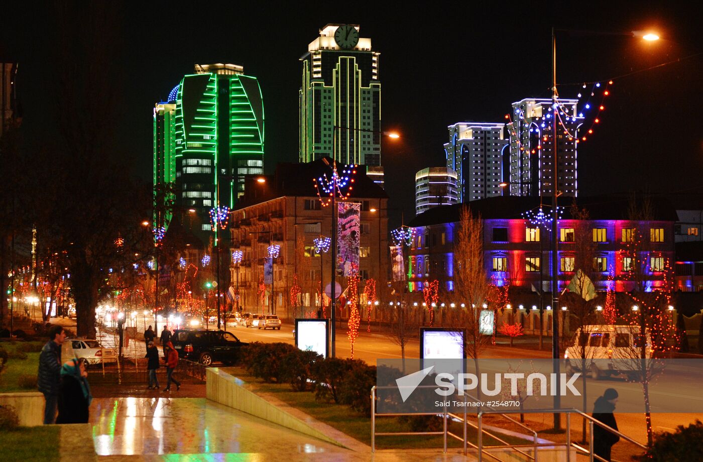 Pre-New Year illumination in Grozny