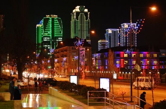 Pre-New Year illumination in Grozny