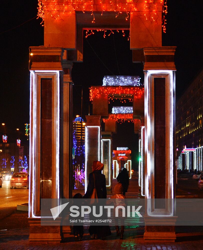 Pre-New Year illumination in Grozny