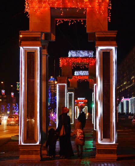Pre-New Year illumination in Grozny
